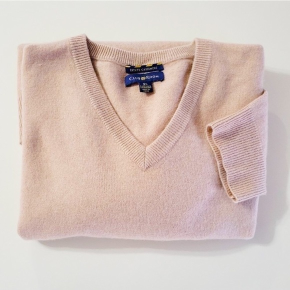 Club Room Estate Cashmere V-Neck Men's Sweater Tan XL - Picture 11 of 11